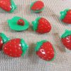 Boutons fraise rouge 15mm bouton de couture fruit - lot de 10