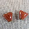 Perles triangle orange céramique 17mm bohème - lot de 2