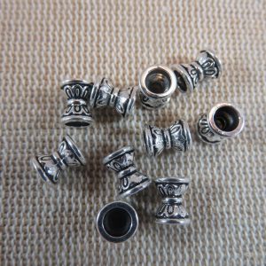 Perles entretoise argenté double-cône 6mm – lot de 20