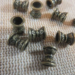Perles entretoise bronze double-cône 6mm – lot de 20