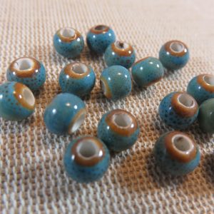 Perles céramique bleu 6mm – lot de 10