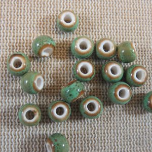 Perles céramique verte 6mm – lot de 10