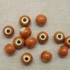 Perles céramique orange 8mm ronde - lot de 10