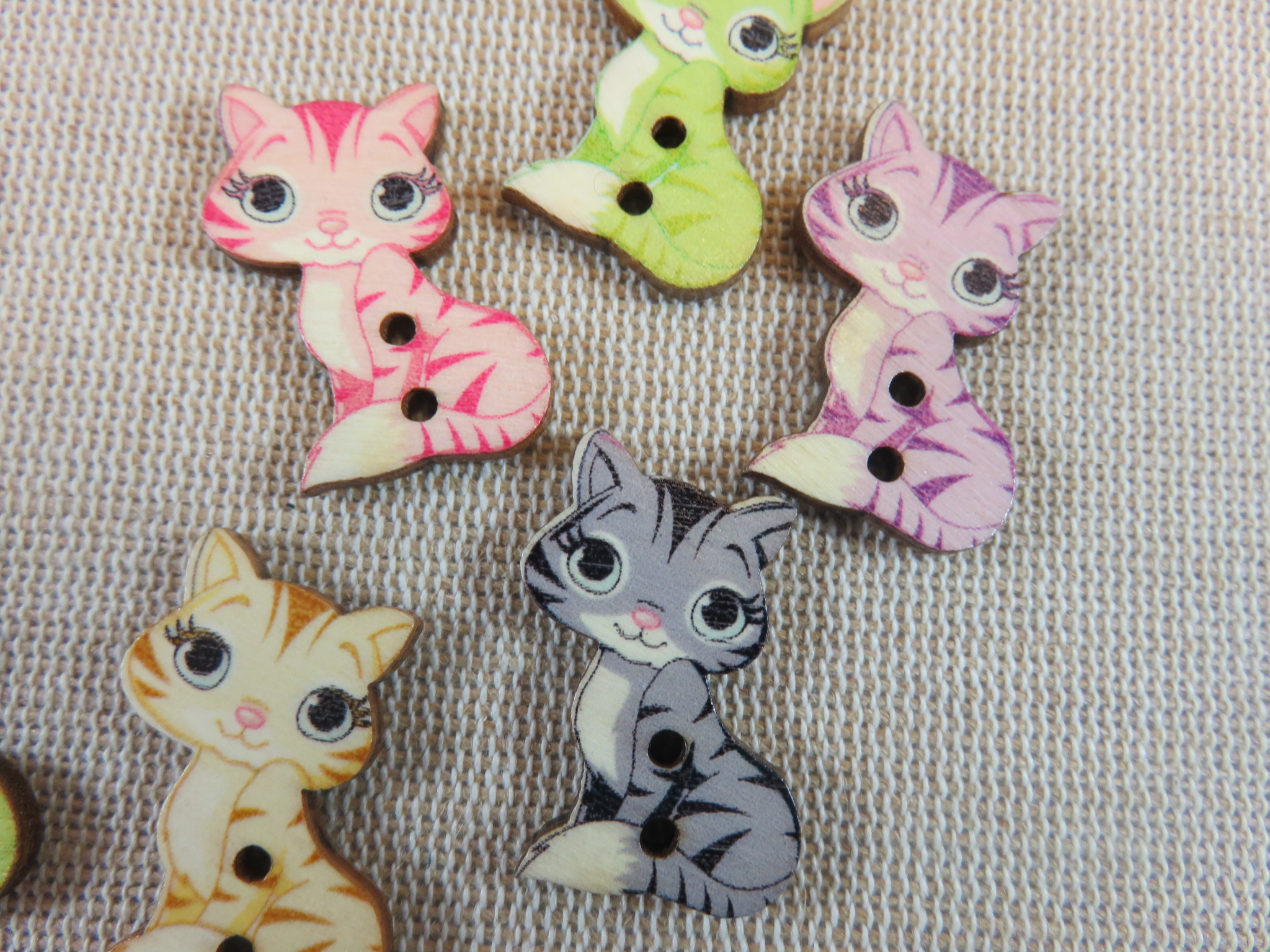 3 BOUTONS CHAT COUTURE MERCERIE Scrapbooking 