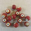 Perles céramique rouge 10mm ronde - lot de 10