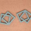 Pendentifs diamant bois bleu 34x27mm breloque géométrique