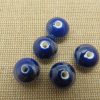Perles soucoupe céramique bleu 12mm