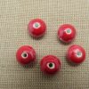 Perles soucoupe céramique rouge 12mm