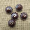 Perles soucoupe céramique marron 12mm