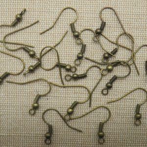 Crochets hameçon bronze boucles d’oreille 19mm – lot de 20