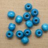 Perles bois bleu 10mm tambour rond