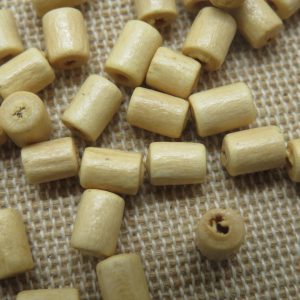 Perles colonne en bois tube 6mm x 4mm – lot de 30