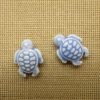 Perles céramique tortue bleu violet 19x15mm - lot de 2