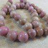 Perles Rhodonite 10mm ronde pierre de gemme - lot de 10