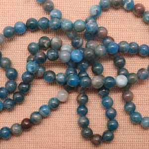 Perles Apatite 6mm ronde pierre de gemme – lot de 10