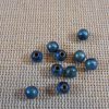 Perles hématite vert-bleu 4mm ronde