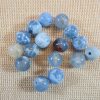 Perles Agate 8mm bleu craquelé feu ronde - lot de 10 Pierre de gemme