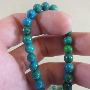 Perles Chrysocolle 6mm ronde bleu-vert – lot de 10