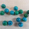 Perles Chrysocolle 8mm ronde bleu-vert - lot de 10