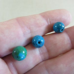 Perles Chrysocolle 8mm ronde bleu-vert – lot de 10