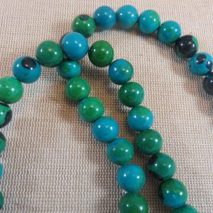 Perles Chrysocolle 10mm ronde bleu-vert – lot de 10