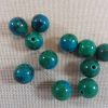 Perles Chrysocolle 12mm ronde bleu-vert - lot de 10