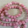 Perles Rhodochrosite 6mm ronde rose pierre de gemme - lot de 15