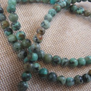 Perles Turquoise Africaine 4mm pierre de gemme – lot de 10