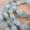 Perles galet Aigue-Marine 8mm/10mm bleu - lot de 10 pierre de gemme