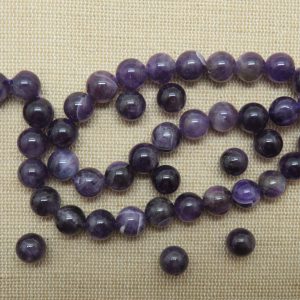 Perles Améthyste 8mm violet ronde – lot de 10 pierre de gemme