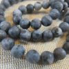 Perles Labradorite noir mat 6mm - lot de 10 pierre de gemme
