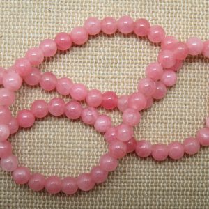 Perles Rhodochrosite 4mm rose pierre de gemme – lot de 20