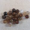 Perles Agate marron 6mm ronde pierre de gemme - lot de 10