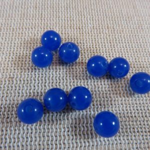Perles Agate bleu 6mm pierre de gemme ronde – lot de 15