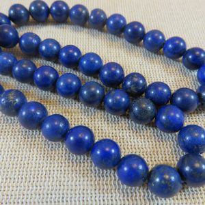 Perles Lapis lazuli 8mm ronde bleu – lot de 10 Pierre de gemme