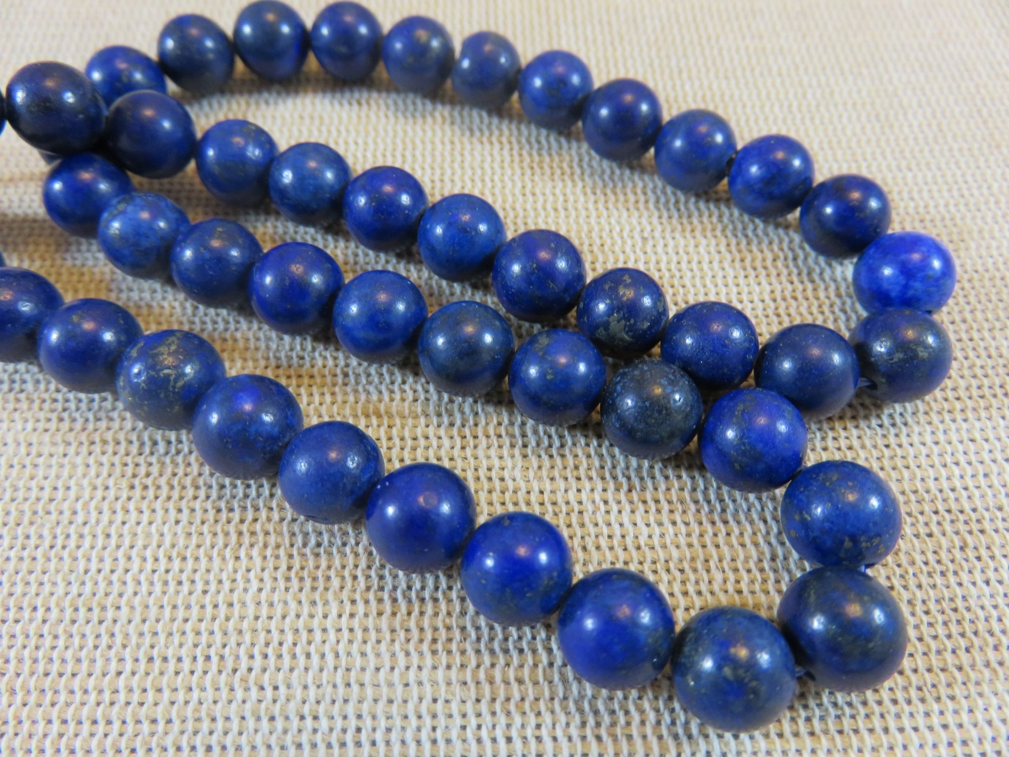 Perles Lapis lazuli 8mm ronde bleu - lot de 10 Pierre de gemme