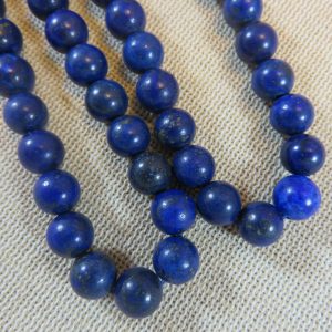Perles Lapis lazuli 8mm ronde bleu – lot de 10 Pierre de gemme