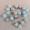 Perles Jaspe 6mm peau de serpent bleu ronde - lot de 10 perles de gemme