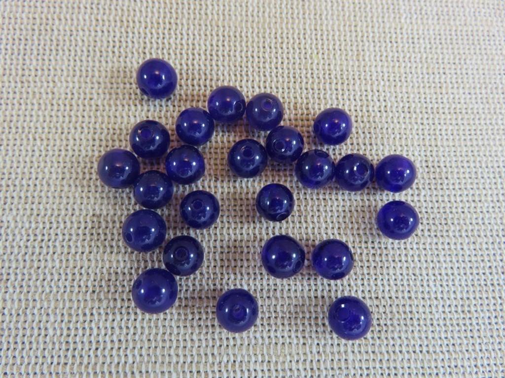 Perles Agate violette 6mm ronde - lot de 15 Pierre de gemme