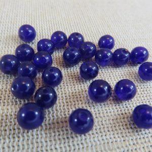 Perles Agate violette 6mm ronde – lot de 15 Pierre de gemme