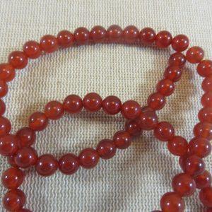 Perles Agate rouge 6mm ronde – lot de 15 Pierre de gemme