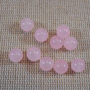 Perles agate rose 6mm pierre de gemme – lot de 10