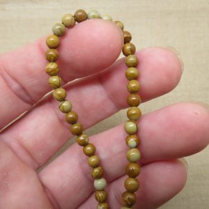 Perles effet bois 4mm pierre naturelle de gemme – lot de 10