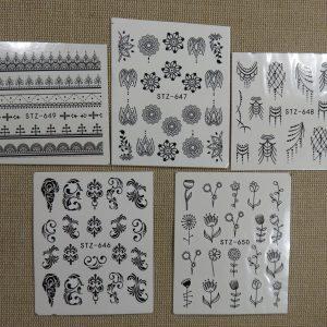 Stickers d’ongle Nails-Art décalcomanie – 5 feuillets décoration d’ongle