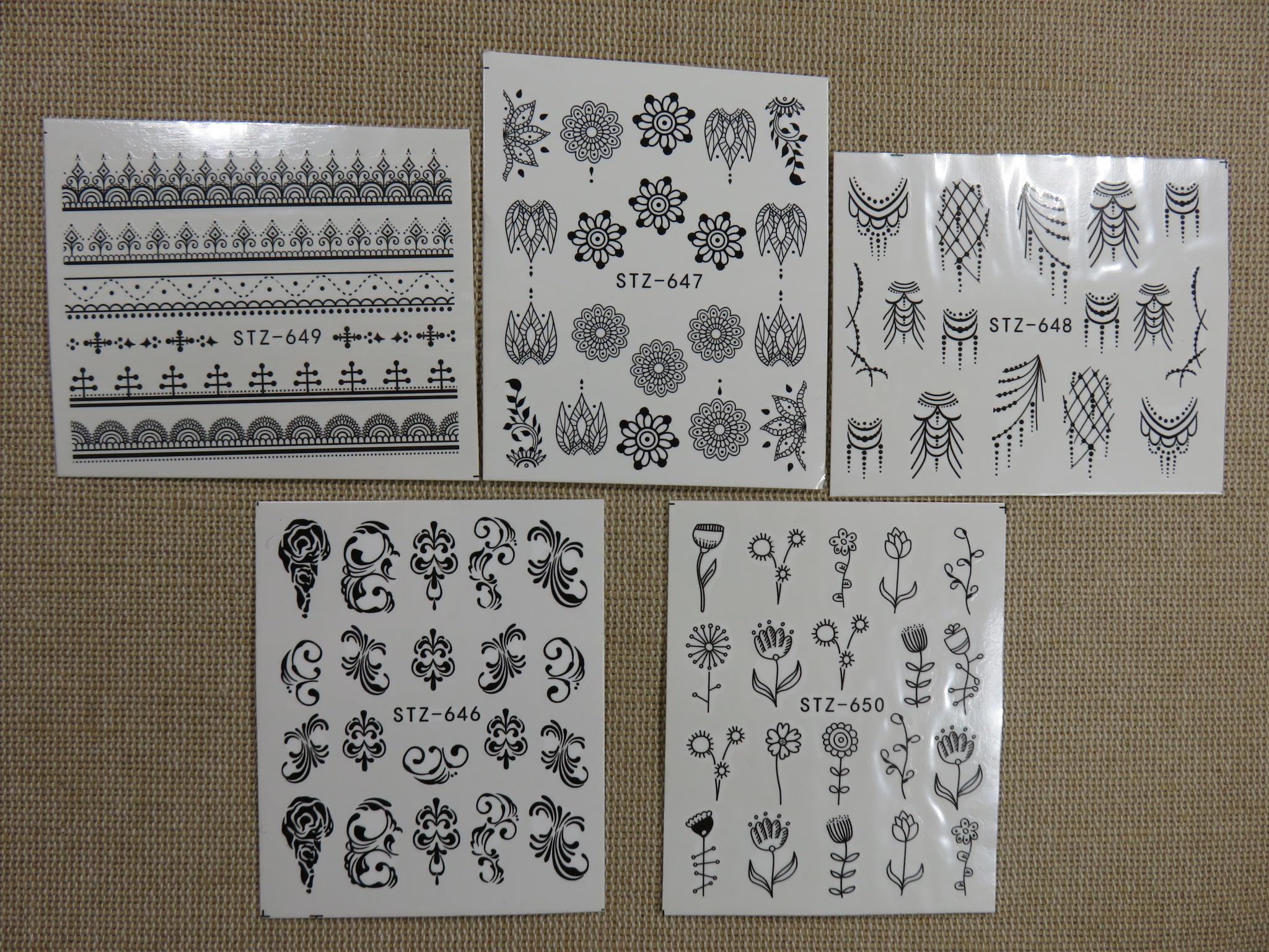 Stickers d'ongle Nails-Art décalcomanie - 5 feuillets décoration d'ongle