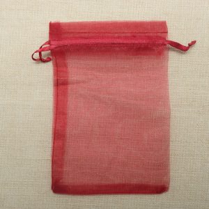 Sachets organza rouge vin 15x10cm emballage cadeau – lot de 5