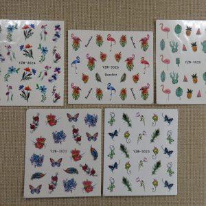 Stickers d’ongle papillon fleurs fruits – Nails-Art décalcomanie