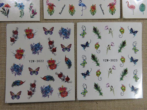 Stickers d'ongle papillon fleurs fruits - Nails-Art décalcomanie