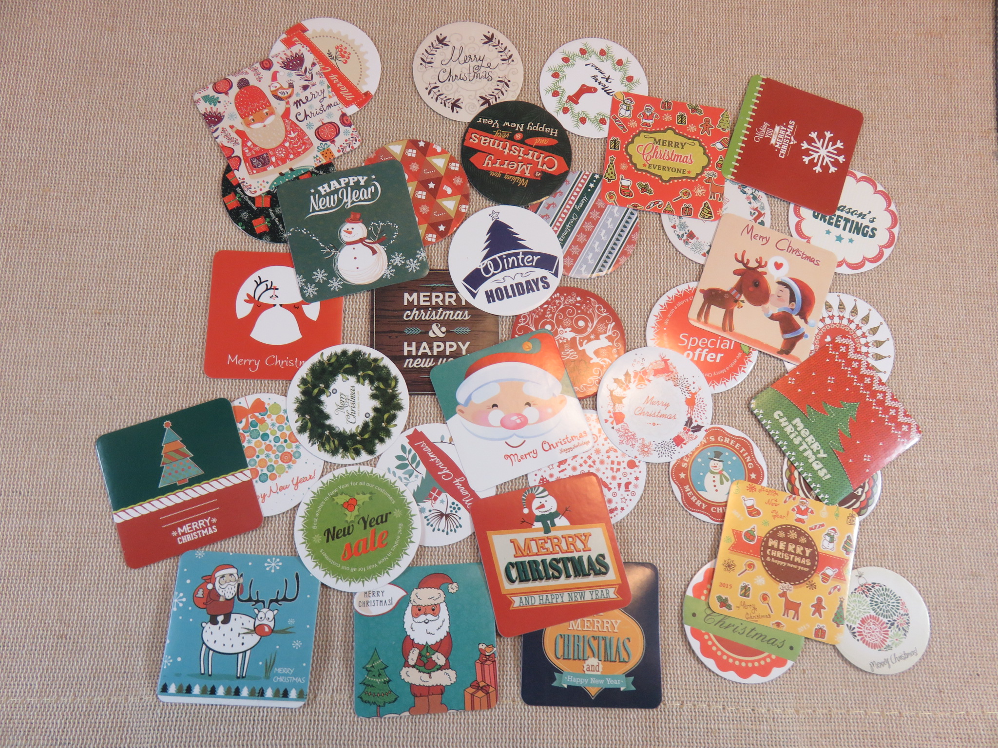 étiquettes autocollante Noël stickers scrapbooking