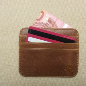 Porte cartes bancaire cuir marron style vintage – cadeaux pour homme